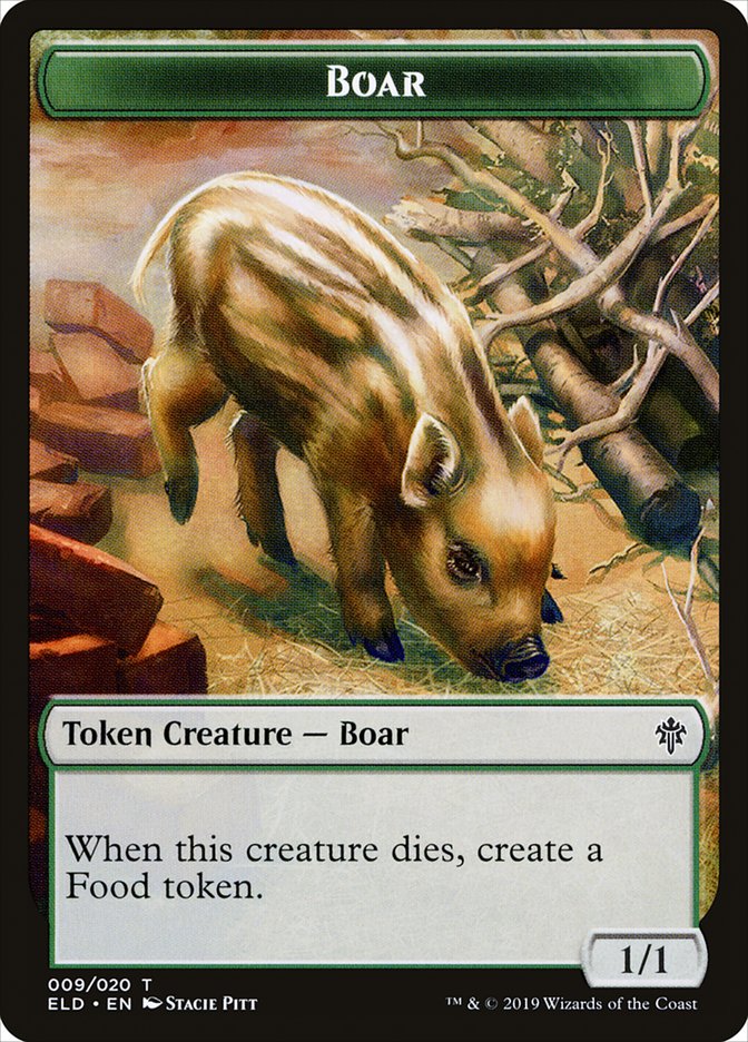 Boar Token [Throne of Eldraine Tokens]-1