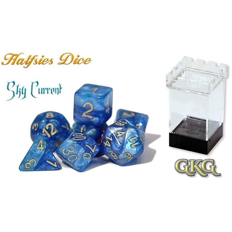 Halfsies Dice Sky Current with Upgraded Dice Case-1