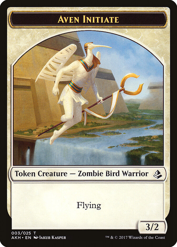Aven Initiate // Snake Double-Sided Token [Amonkhet Tokens]-1