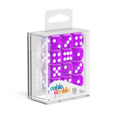Oakie Doakie Dice D6 16 mm Translucent - Purple (12)-1