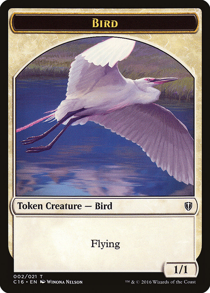 Bird (002) // Saproling (016) Double-Sided Token [Commander 2016 Tokens]-1