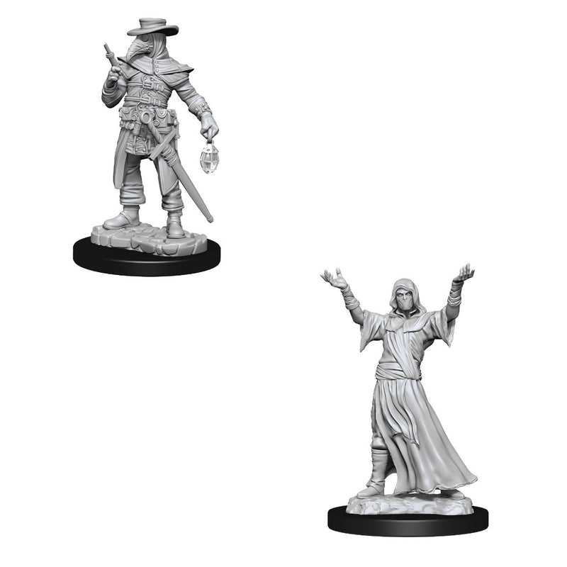 WizKids Deep Cuts Unpainted Miniatures Plague Doctory & Cultist-1