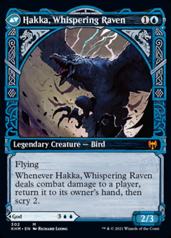 Alrund, God of the Cosmos // Hakka, Whispering Raven (Showcase) [Kaldheim]-2