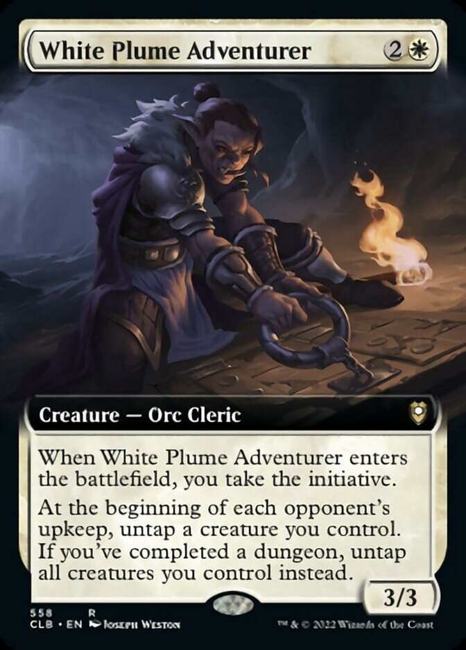 White Plume Adventurer (Extended Art) [Commander Legends: Battle for Baldur's Gate]-1