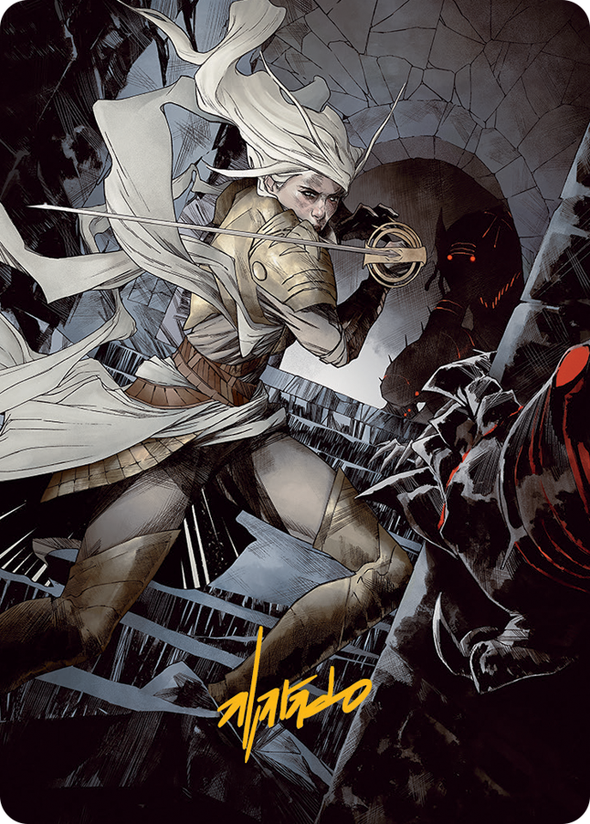 Thalia, Guardian of Thraben Art Card (Gold-Stamped Signature) [March of the Machine Art Series]-1
