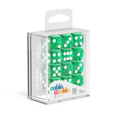Oakie Doakie Dice D6 16 mm Translucent - Green (12)-1