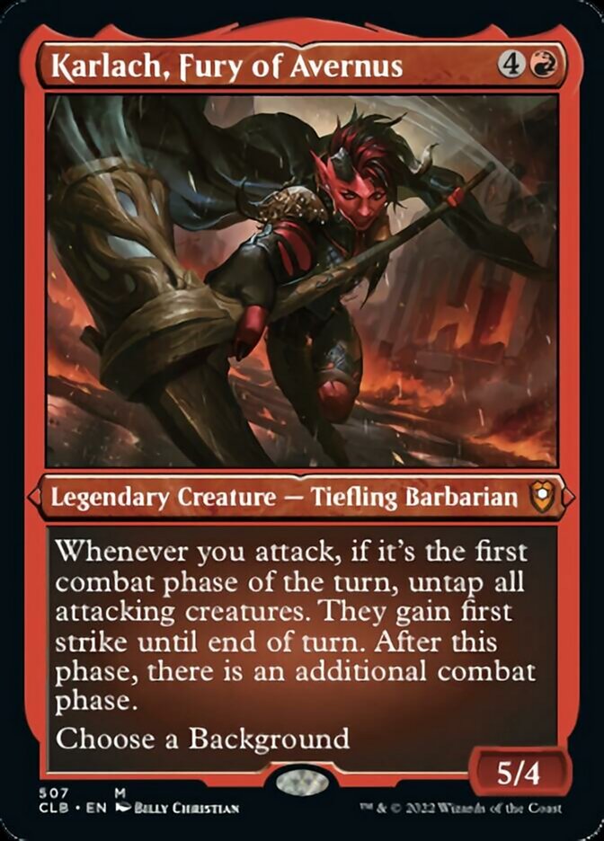 Karlach, Fury of Avernus (Foil Etched) [Commander Legends: Battle for Baldur's Gate]-1