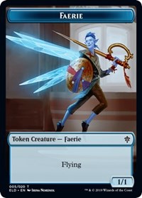 Faerie // Food (18) Double-Sided Token [Throne of Eldraine Tokens]-1