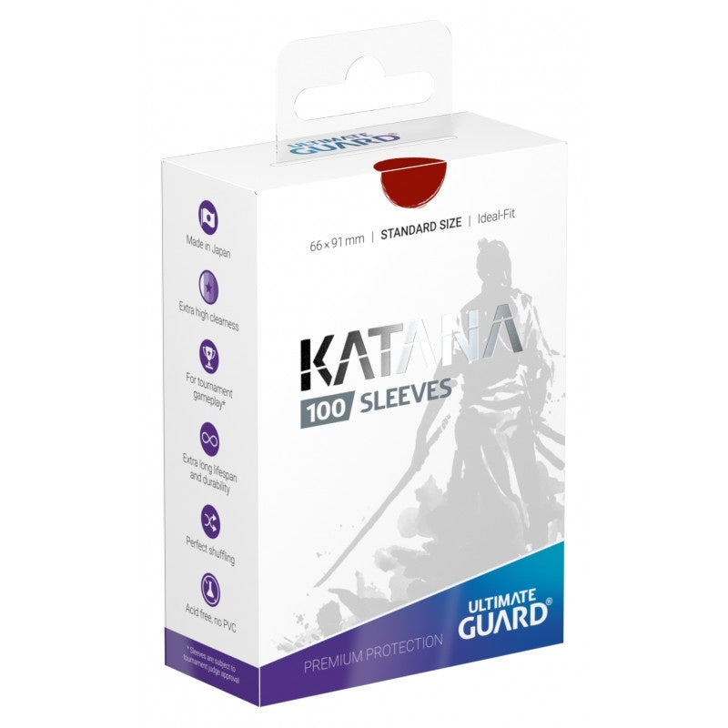 Ultimate Guard Katana Standard Size Sleeves Red (100)-1