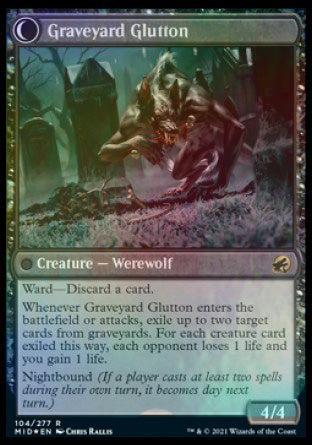 Graveyard Trespasser // Graveyard Glutton [Innistrad: Midnight Hunt Prerelease Promos]-2