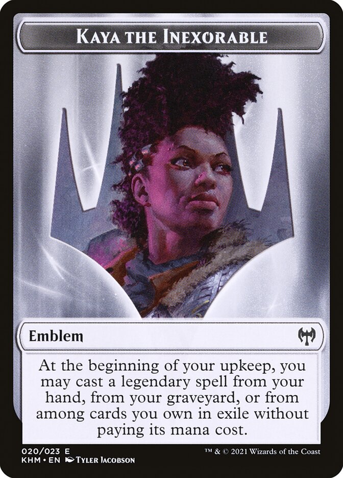 Treasure // Kaya, the Inexorable Emblem Double-Sided Token [Kaldheim Tokens]-2