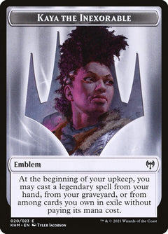 Human Warrior // Kaya, the Inexorable Emblem Double-Sided Token [Kaldheim Tokens]-2