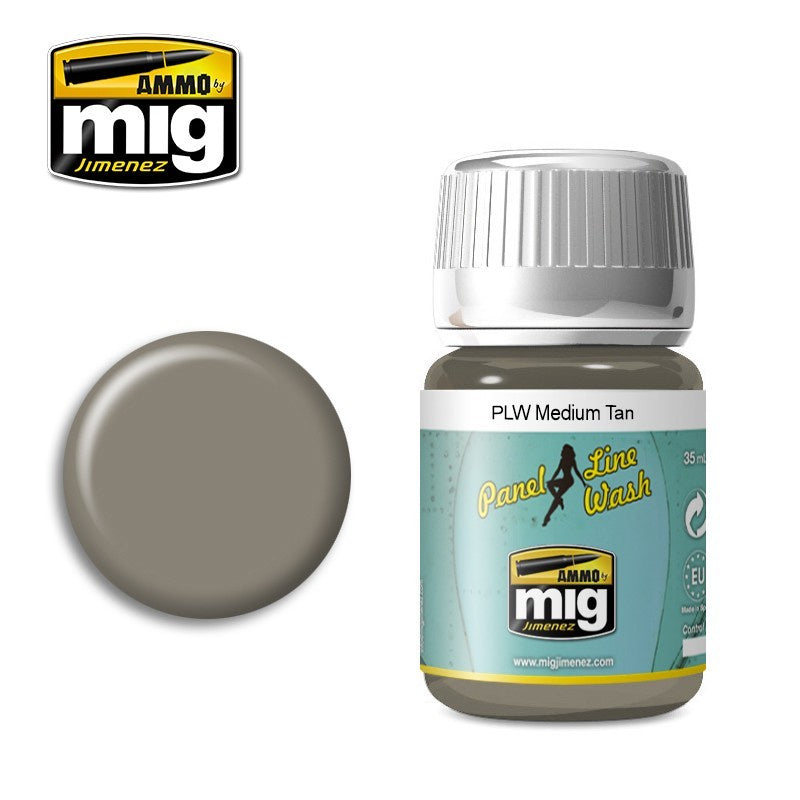 Ammo by MIG Panel Line Wash Medium Tan 35ml-1