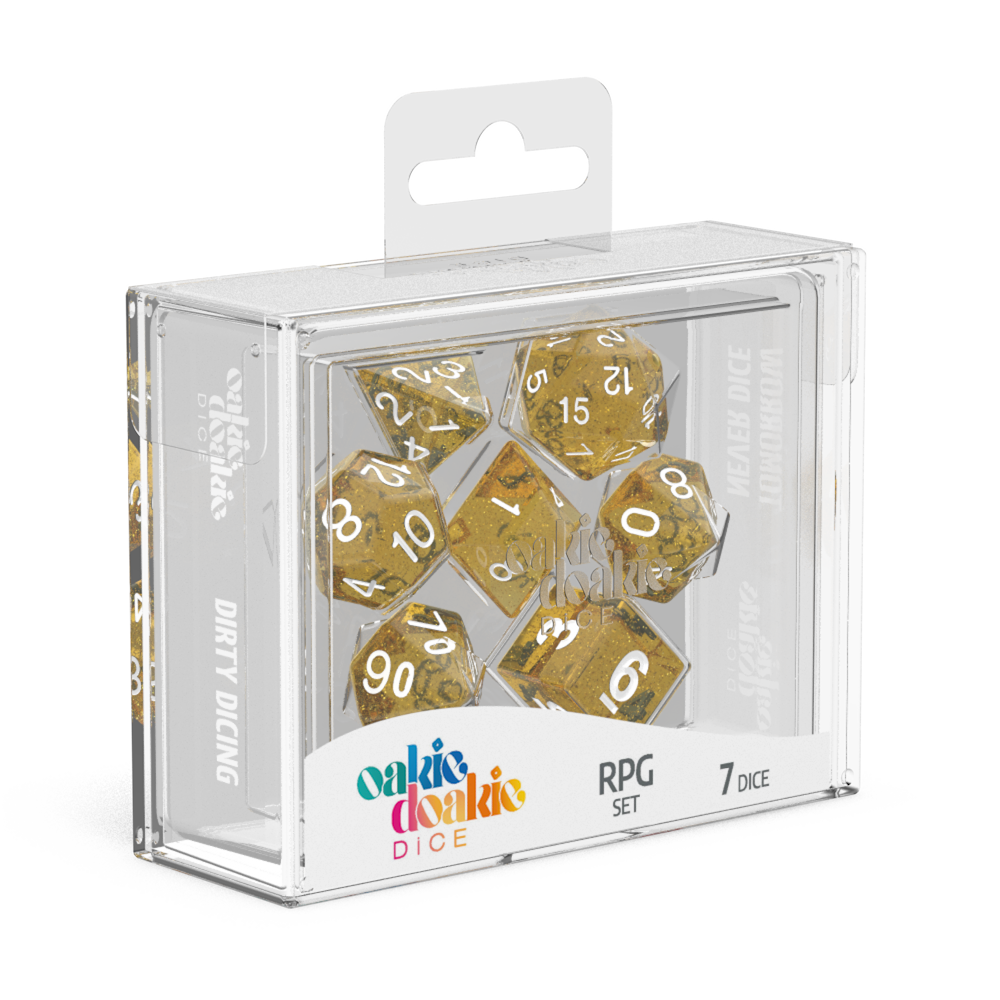 Oakie Doakie Dice RPG Set Speckled - Orange (7)-1