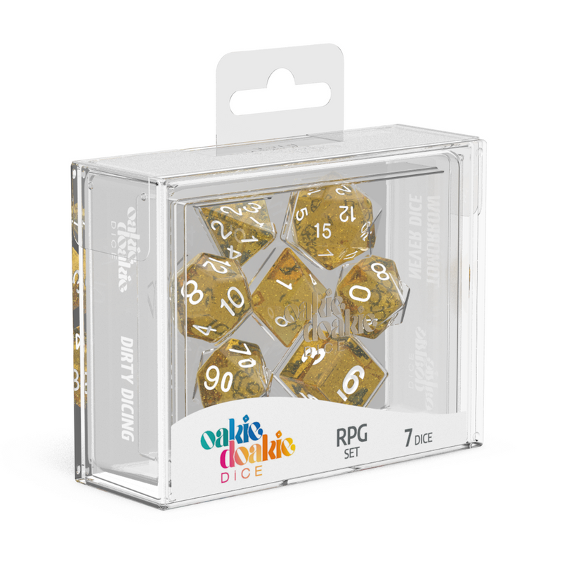 Oakie Doakie Dice RPG Set Speckled - Orange (7)-1