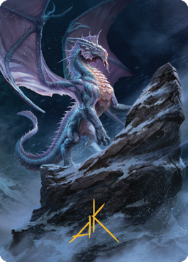 Ancient Silver Dragon Art Card (06) (Gold-Stamped Signature) [Commander Legends: Battle for Baldur's Gate Art Series]-1