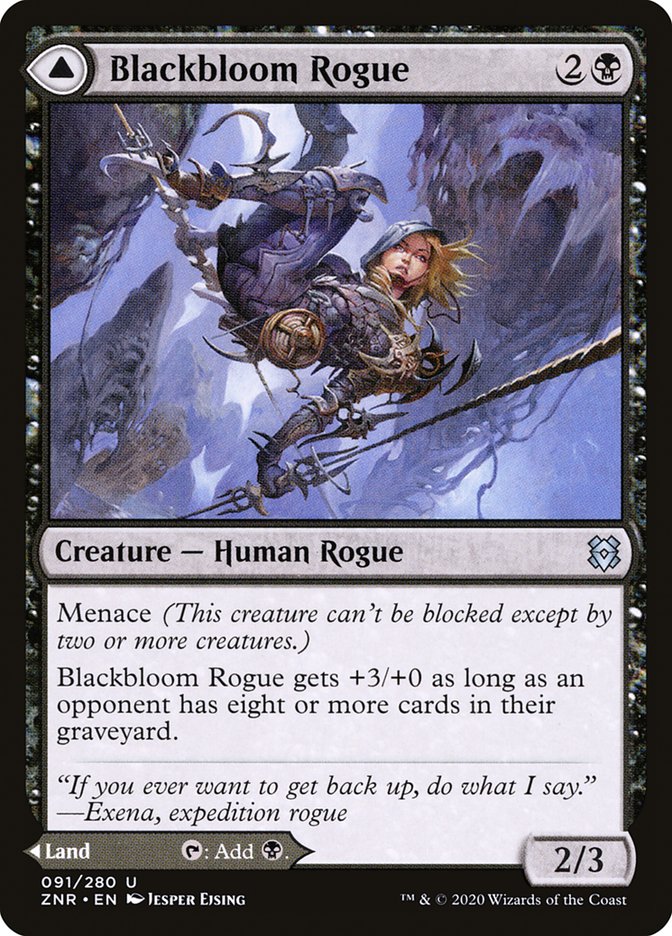 Blackbloom Rogue // Blackbloom Bog [Zendikar Rising]-1