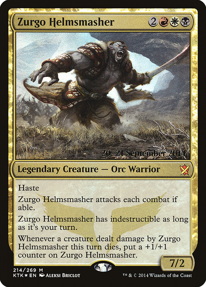 Zurgo Helmsmasher [Khans of Tarkir Prerelease Promos]-1