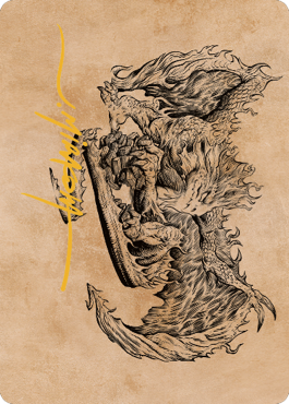 Miirym, Sentinel Wyrm Art Card (Gold-Stamped Signature) [Commander Legends: Battle for Baldur's Gate Art Series]-1