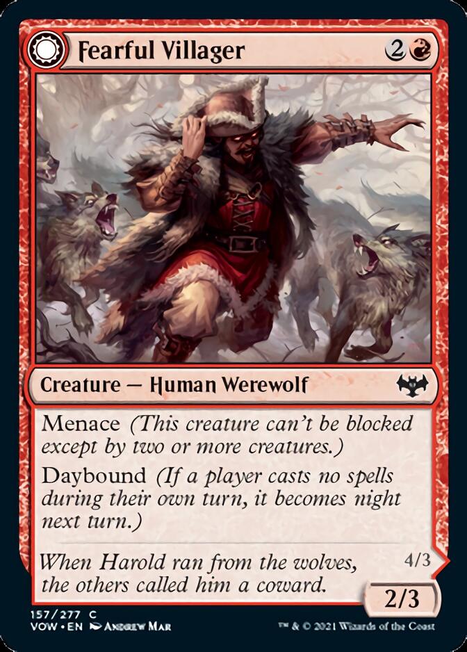 Fearful Villager // Fearsome Werewolf [Innistrad: Crimson Vow]-1