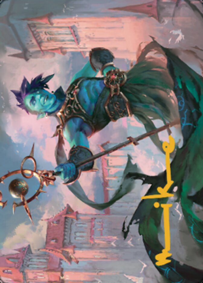 Haughty Djinn Art Card (Gold-Stamped Signature) [Dominaria United Art Series]-1
