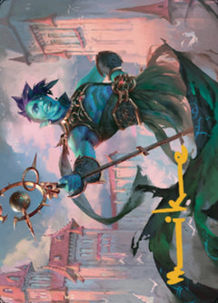 Haughty Djinn Art Card (Gold-Stamped Signature) [Dominaria United Art Series]-1