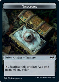 Wolf (011) // Treasure Double-Sided Token [Innistrad: Crimson Vow Tokens]-2