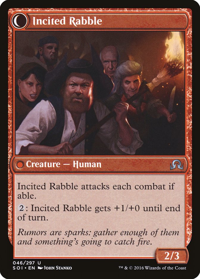 Town Gossipmonger // Incited Rabble [Shadows over Innistrad]-2