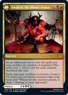 Extus, Oriq Overlord // Awaken the Blood Avatar [Strixhaven: School of Mages Prerelease Promos]-2