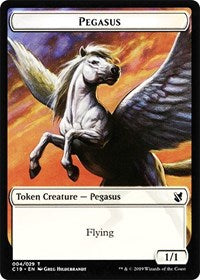 Pegasus // Human Double-Sided Token [Commander 2019 Tokens]-1