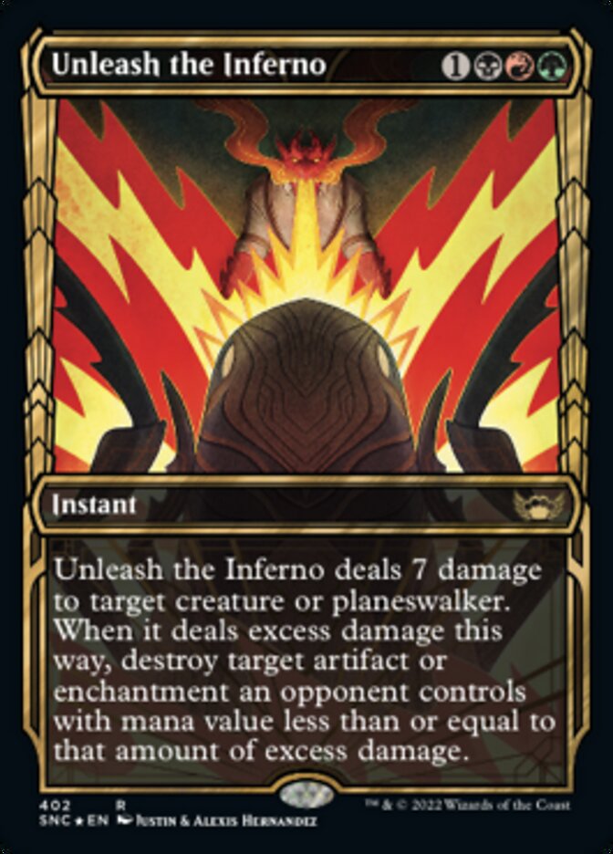 Unleash the Inferno (Showcase Golden Age Gilded Foil) [Streets of New Capenna]-1