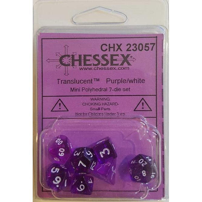 CHX 23057 Transparent Mini Purple/White 7-Die Set-1