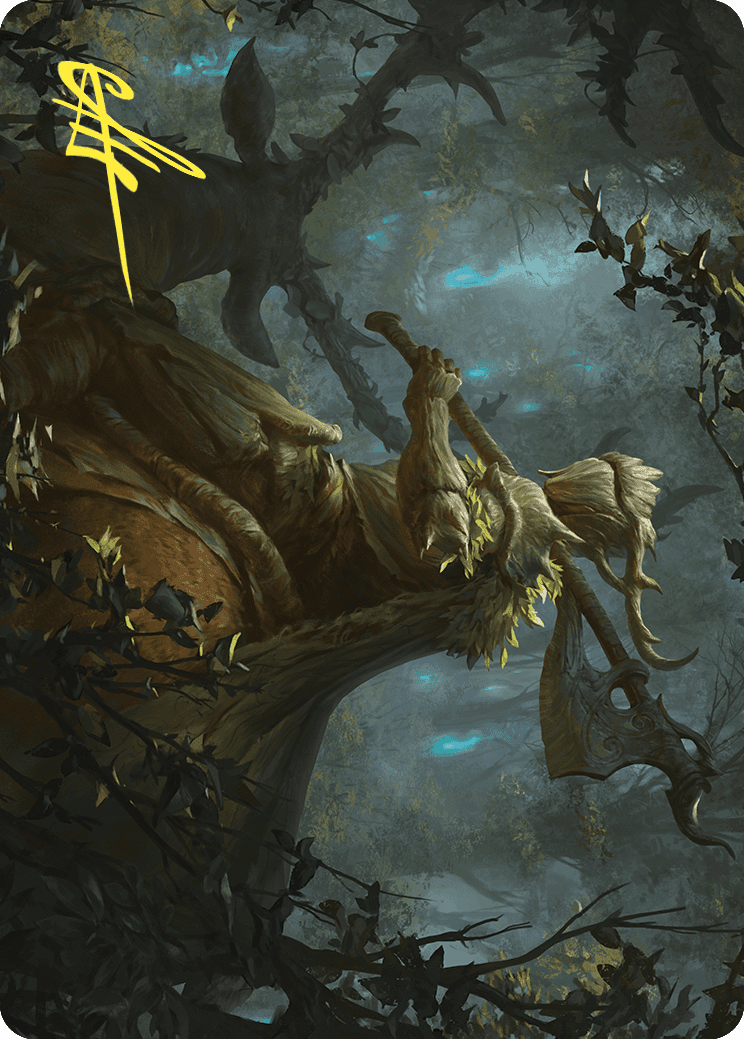 Verdant Outrider Art Card (Gold-Stamped Signature) [Wilds of Eldraine Art Series]-1