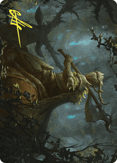 Verdant Outrider Art Card (Gold-Stamped Signature) [Wilds of Eldraine Art Series]-1