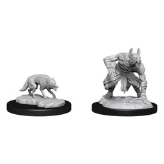 D&D Nolzurs Marvelous Unpainted Miniatures Jackalwere & Jackal-1