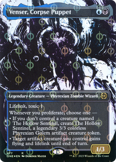 Venser, Corpse Puppet (Borderless Ichor Step-and-Compleat Foil) [Phyrexia: All Will Be One]-1