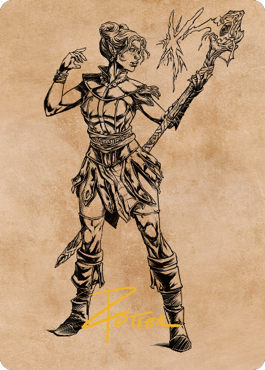 Neera, Wild Mage Art Card (Gold-Stamped Signature) [Commander Legends: Battle for Baldur's Gate Art Series]-1