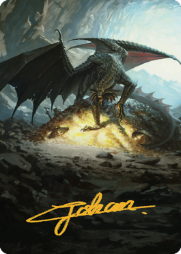 Ancient Copper Dragon Art Card (04) (Gold-Stamped Signature) [Commander Legends: Battle for Baldur's Gate Art Series]-1