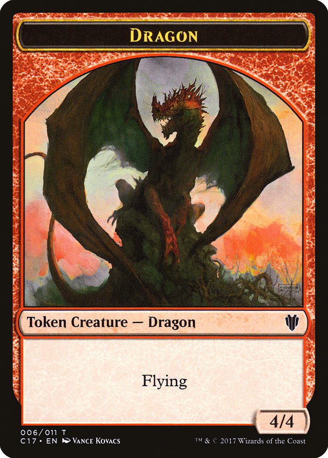 Cat Dragon // Dragon (006) Double-Sided Token [Commander 2017 Tokens]-2