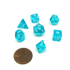 CHX 23065 Transparent Mini Teal/White 7-Die Set-1
