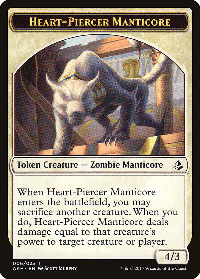 Heart-Piercer Manticore // Warrior Double-Sided Token [Amonkhet Tokens]-1