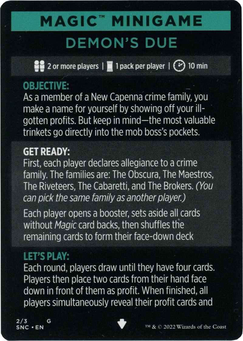 Demon's Due (Magic Minigame) [Streets of New Capenna Minigame]-1