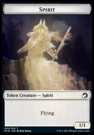 Spirit // Zombie (015) Double-Sided Token [Innistrad: Midnight Hunt Tokens]-1