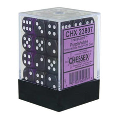 CHX 23807 Translucent 12mm d6 Purple/White Block (36)-1