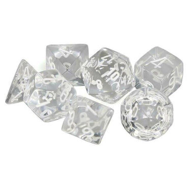 Chessex Dice Sets: Clear/white Translucent Polyhedral 7-Die Set