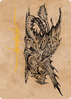 Ancient Brass Dragon Art Card (49) (Gold-Stamped Signature) [Commander Legends: Battle for Baldur's Gate Art Series]-1