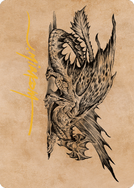 Ancient Brass Dragon Art Card (49) (Gold-Stamped Signature) [Commander Legends: Battle for Baldur's Gate Art Series]-1