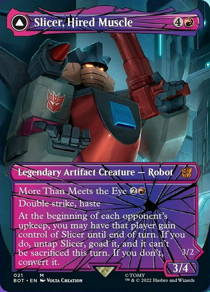 Slicer, Hired Muscle // Slicer, High-Speed Antagonist (Shattered Glass) [Transformers]-1