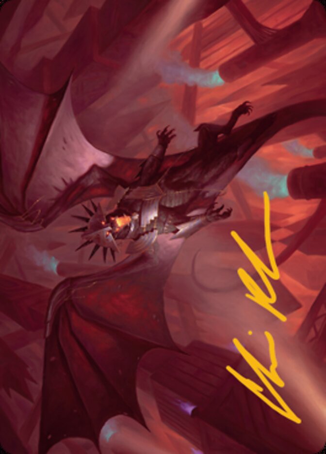 Ziatora, the Incinerator Art Card (Gold-Stamped Signature) [Streets of New Capenna Art Series]-1