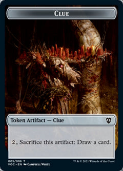 Angel // Clue Double-Sided Token [Innistrad: Crimson Vow Commander Tokens]-2